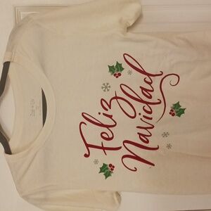 FELIZ NAVIDAD, small lady's T shirt nwot
